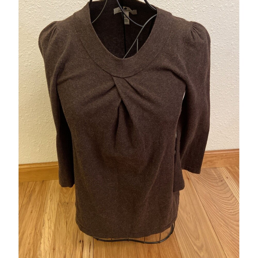 Banana Republic Women Brown Pullover Sweater XS 3/4 bell sleeve organic cotton